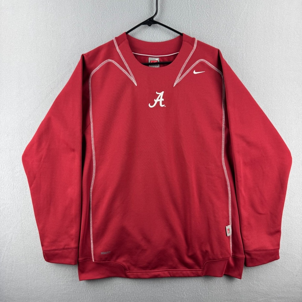 Vintage Y2K Nike Alabama Crimson Tide Fleece Pullver Shirt Mens Medium Football